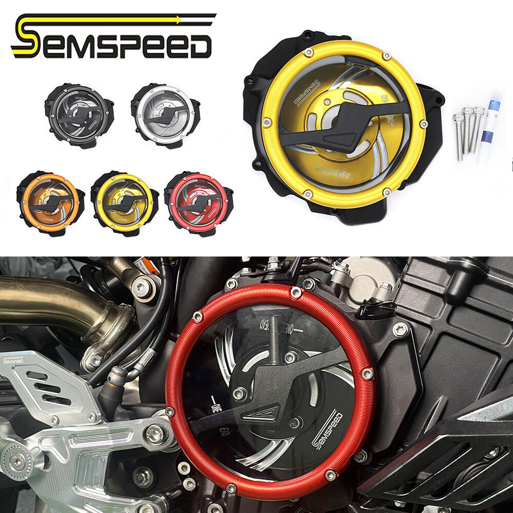 SEMSPEED Motorcycle Side Engine Clutch Guard Crankcase Cover For KTM DUKE