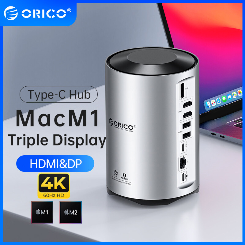 ORICO 15 trong 1 USB 3.0 Bộ chuyển đổi Hub 4K HDMI, TF/Đầu đọc thẻ SD, 1 dp/RJ45/cổng âm thanh, tươn
