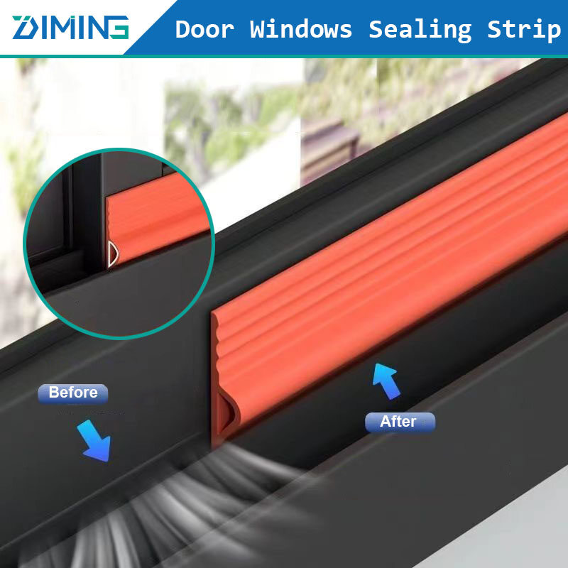Sliding Door Window Sealing Strip Self Adhesive Silicone Sealing Strip Door Window Seal Strip Soundproof and Windproof Rubber Strip for Sliding Windows