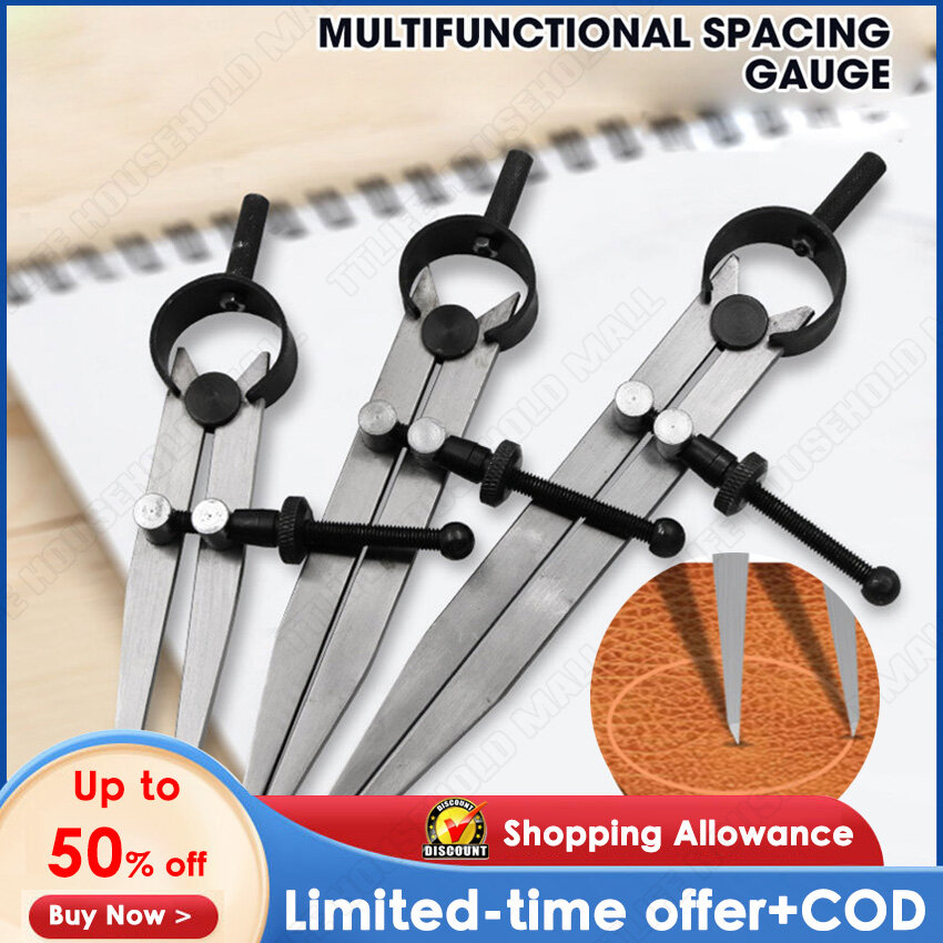 👍Chất lượng cao👍Da có thể điều chỉnh la bàn có thể khóa thép carbon Divider Wing creaser tự làm leathercraft xoay dòng scribing thước đo điện tử công cụ
