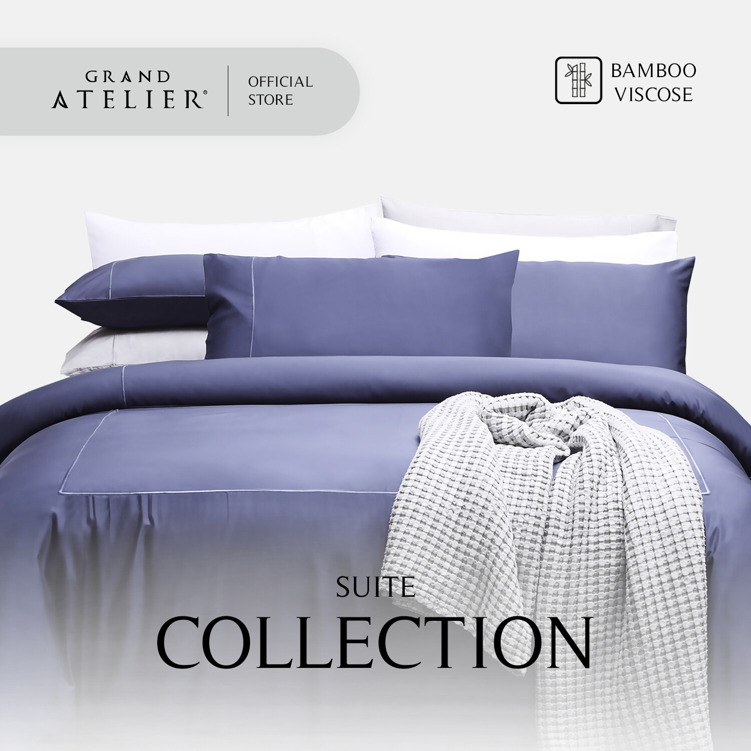 Fitted Sheet Set) Grand Atelier Silky Bamboo Viscose Fitted Sheet