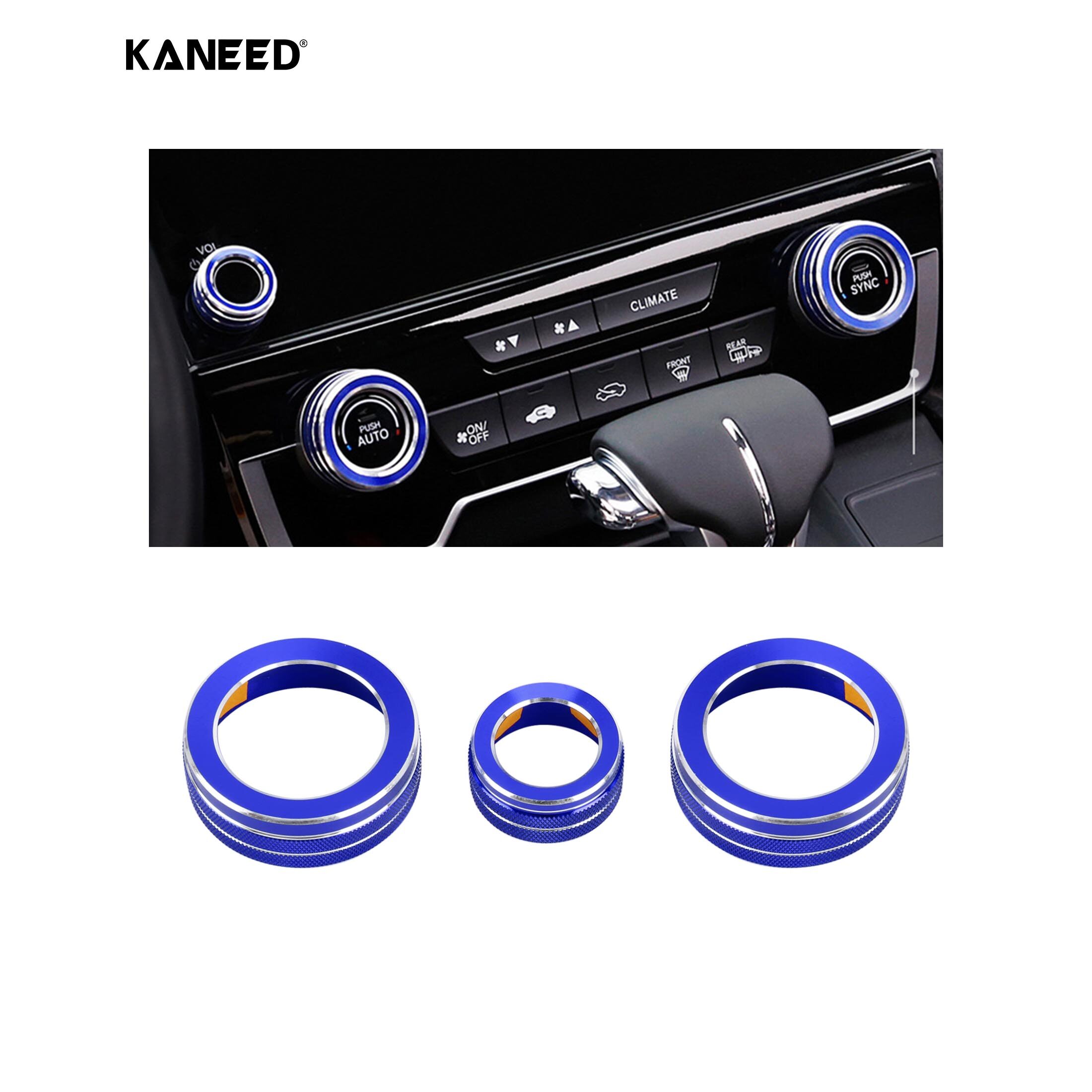 KANEED 3 PCS Car Metal Air Conditioner Knob Case for Honda CR-V 2017 support wholesale ราคา 228 บาท*ส่งฟรี