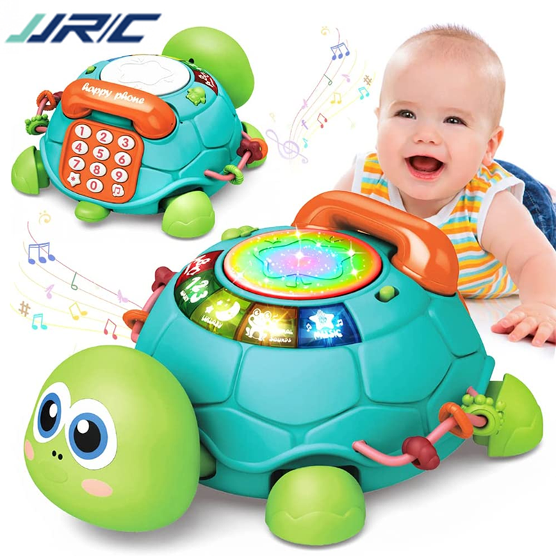 Jjrc bé đồ chơi 6 đến 12 tháng, nhạc rùa bò đồ chơi trẻ em cho 12-18 tháng, học tập sớm giáo dục đồ chơi với ánh sáng và âm thanh, đồ chơi sinh nhật cho trẻ sơ sinh bé trai bé gái 7 8 9 10 11 tháng 1-2 tuổi