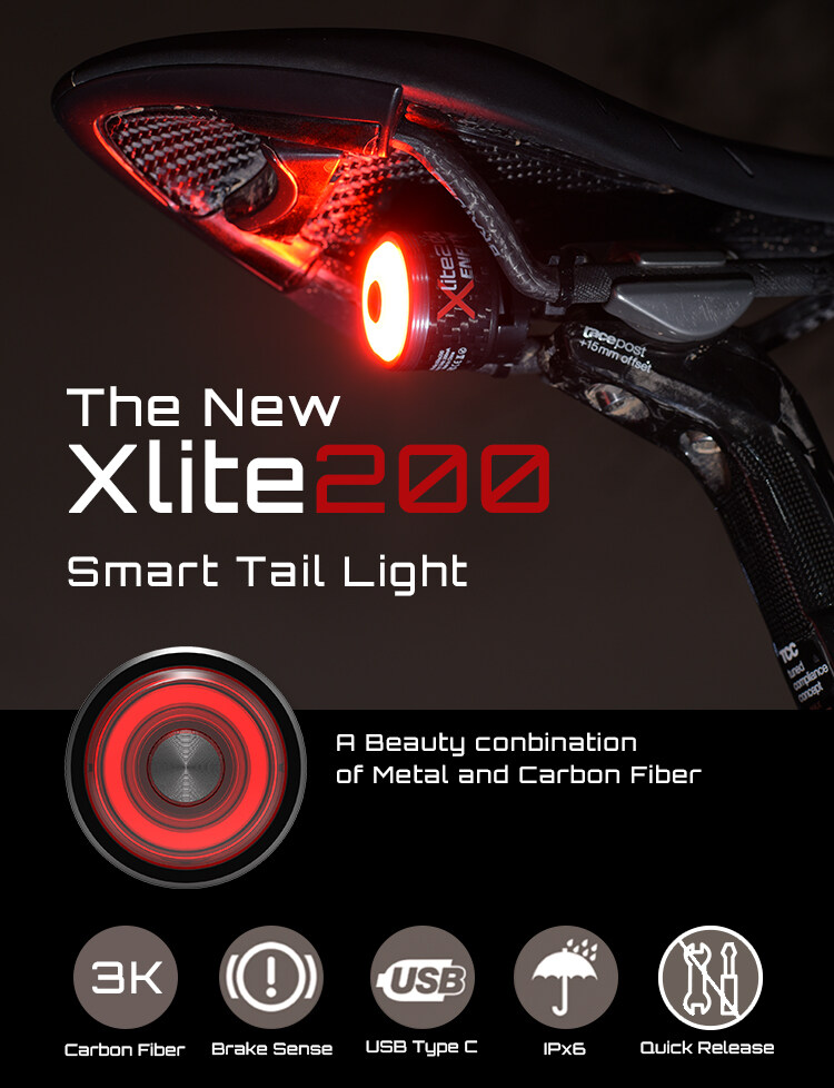 enfitnix đèn đuôi xe đạp thông minh xlite200 mới nhất đèn led cảnh báo ban 1