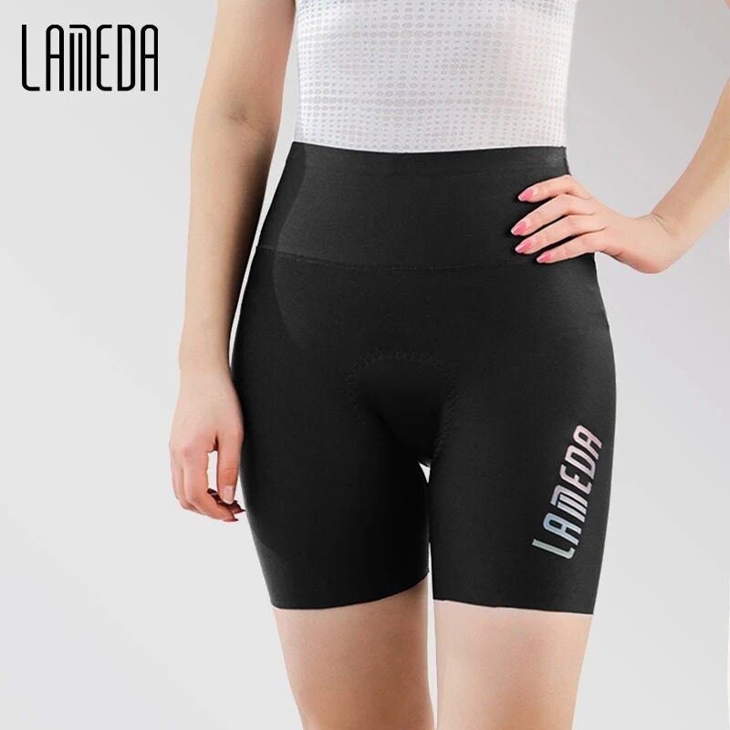 Lameda mùa hè Pro quần đi xe đạp quần áo đi xe đạp MTB quần short nữ cạp cao của xe đạp quần yếm phản quang chu kỳ mặc quần áo chần bông