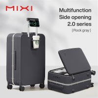 Mixi Side Opening Luggage 20/24/26 Inch Multi-functional Large-capacity Travel Suitcase with USB+TYPE C Charging Port Cup Holder Phone Holder PC Carry On Luggage Aluminum Frame Trolley Case with TSA Lock M9286