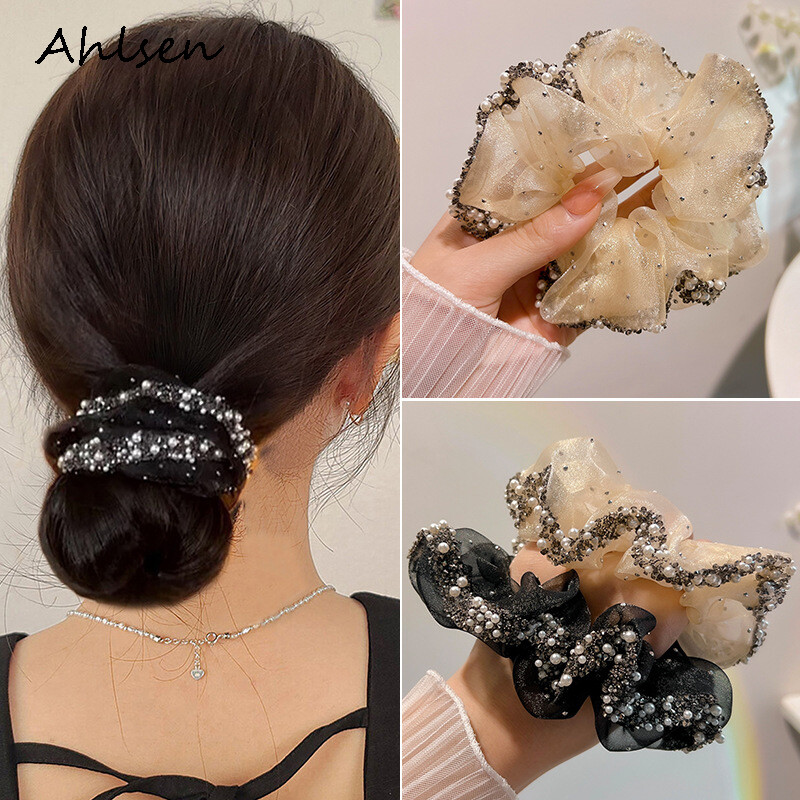 Thời trang nữ rhinestone cột tóc khí chất tinh tế màu trơn cột tóc phụ kiện tóc