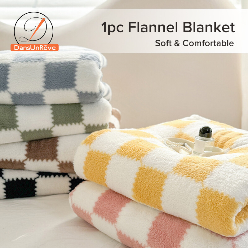 Dansunreve Flannel Blanket Super Soft Warm Winter Flannel Blanket Nap Blankets Plain Queen King Size Blanket ราคา 159 บาท*ส่งฟรี