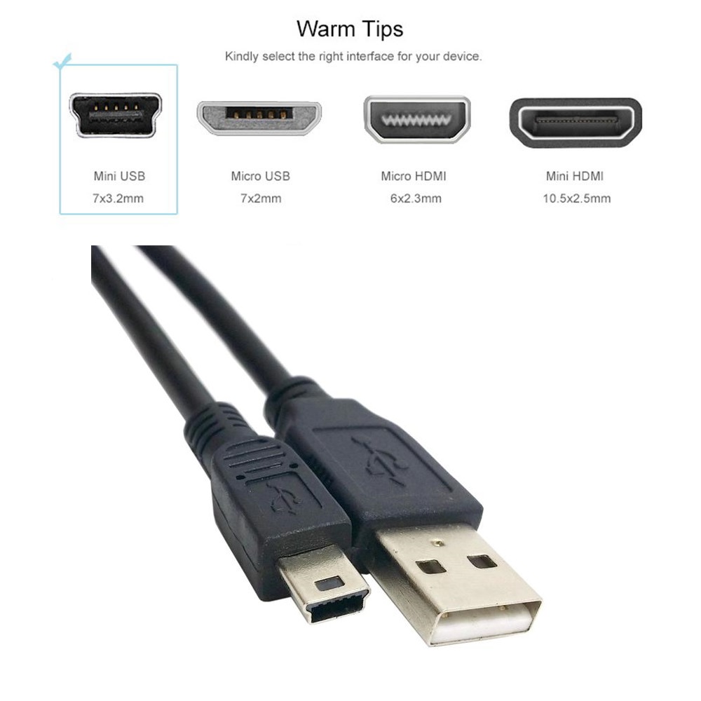 Cavo USB Mini B 5 Pin - Ricarica E Sincronizzazione Rapida Per Fotocamere E PC - Fastronics
