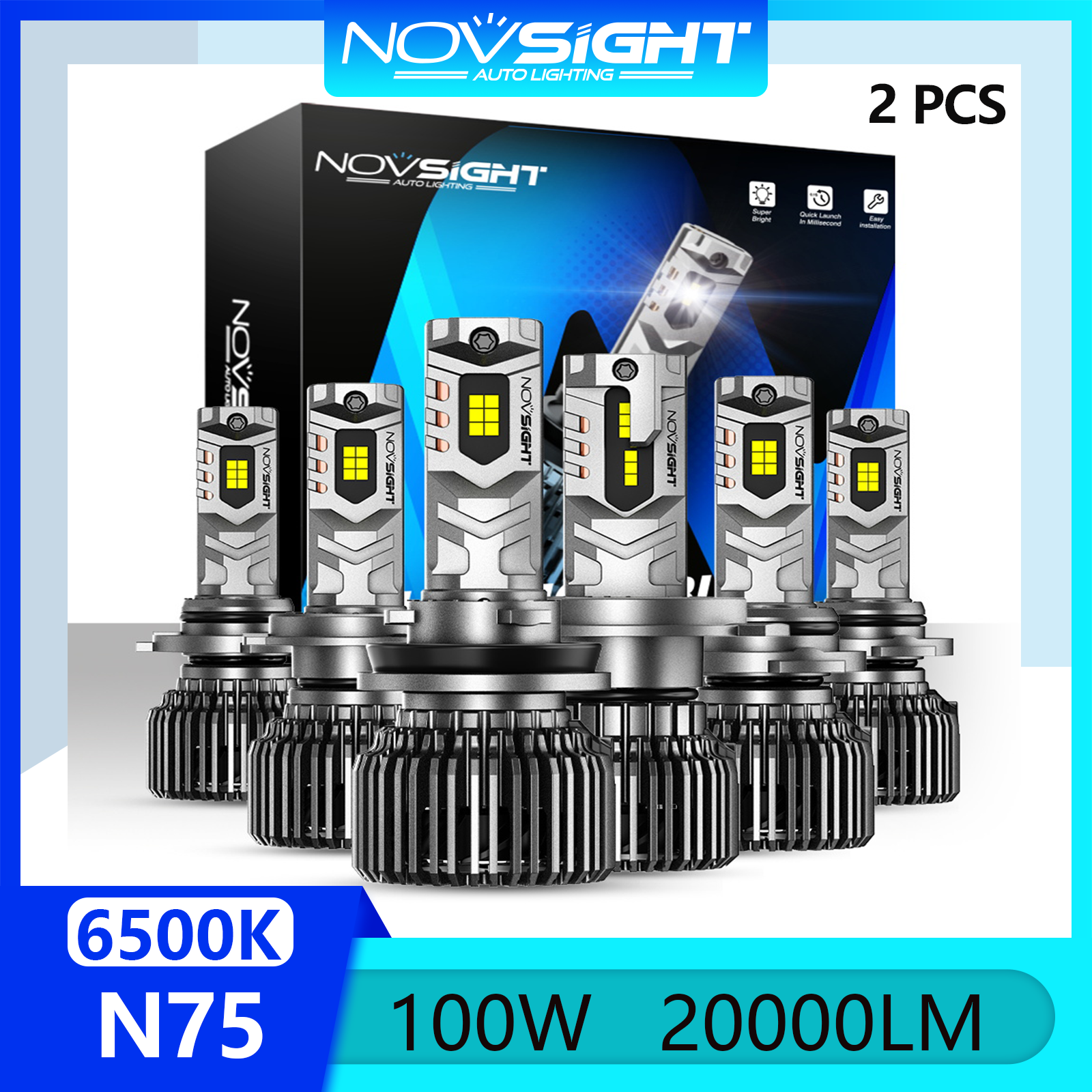 Novsight LED Car Headlight Bulb Kit - Super Bright