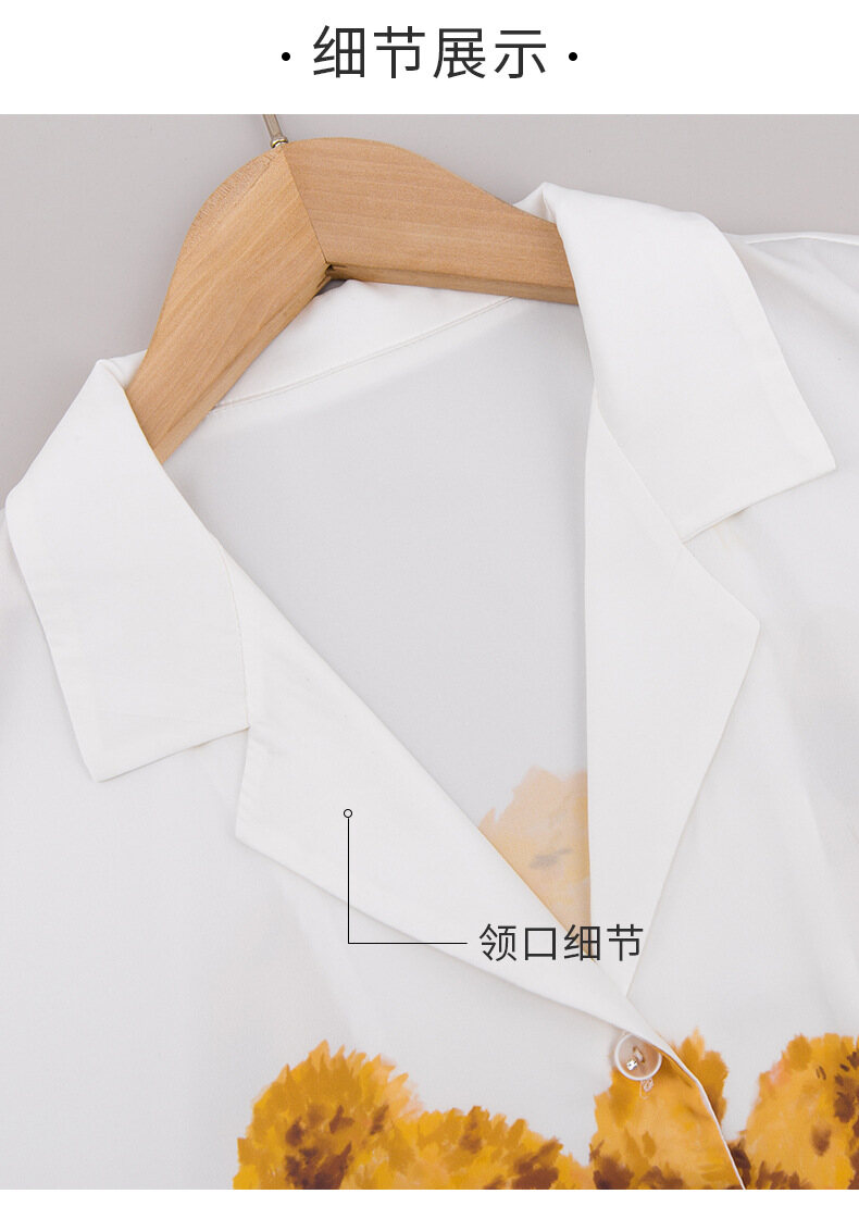 Váy ngủ nữ Cho Phụ Nữ, V-Cổ Cài Cúc Voan Phim Hoạt Hình Mùa Hè Mỏng Ngủ