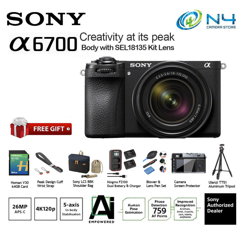 Sony a6700/A6700 Mirrorless Digital Camera With Lens ( Body & 16-50mm & 18-135mm ) ( 1+1 Year Sony Malaysia Warranty ) Harga  6,775 Ringgit*Penghantaran Percuma