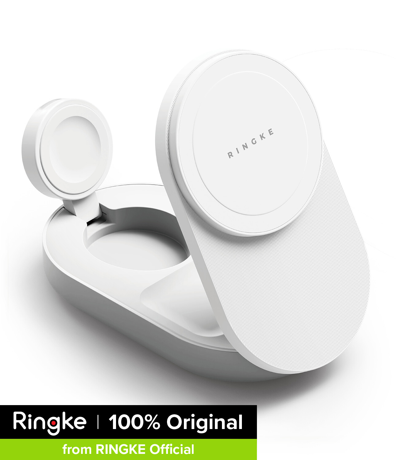 Ringke Qi2 3 in 1 25W Wireless Charger Dành cho Apple iPhone Samsung Galaxy Apple Watch Galaxy Watch AirPods Galaxy Buds và các thiết bị khác. Đế sạc 3 trong 1 MagSafe 25W đạt chứng nhận Qi2.2.