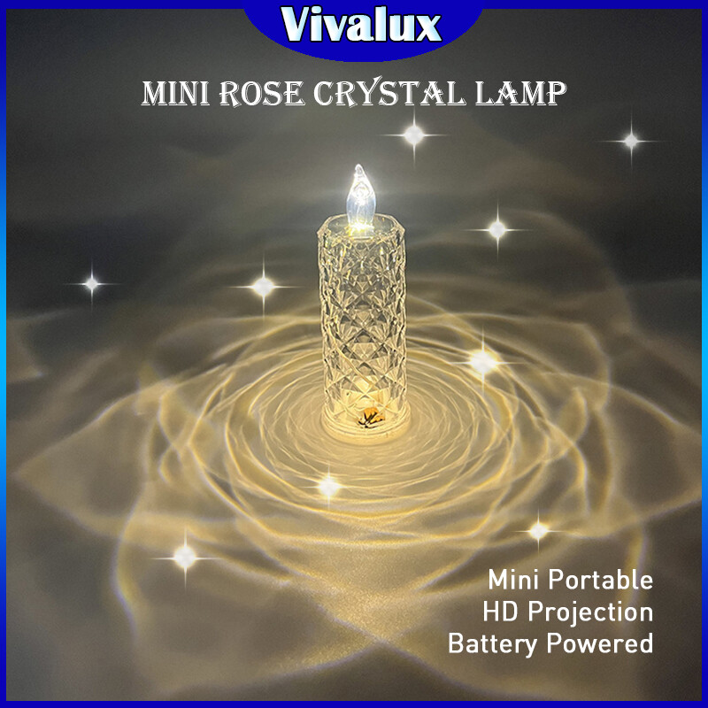 Vivalux Đèn Nến Phát Sáng Khúc Xạ Đèn Nến Pha Lê Lãng Mạn Không Lửa Trang Trí Nhà Cửa Tiệc Cưới Sự Kiện Ngày Lễ Tình Nhân