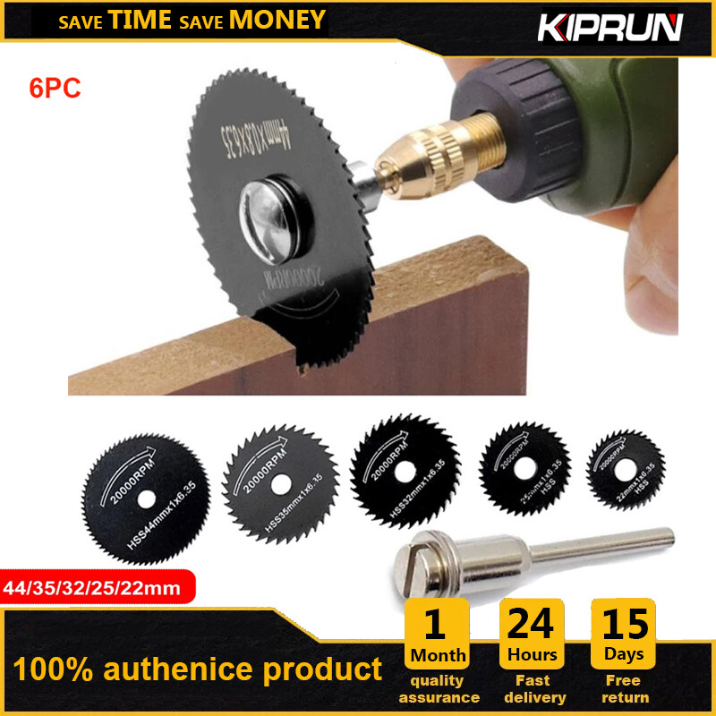  KIPRUN 6 Chiếc Lưỡi Cưa Tròn HSS Mini Dụng Cụ Xoay Cho Máy Cắt Kim Loại Drillac Dụng Cụ Điện Đĩa Cắt Gỗ Trục Khoan Cắt 22-44Mm 