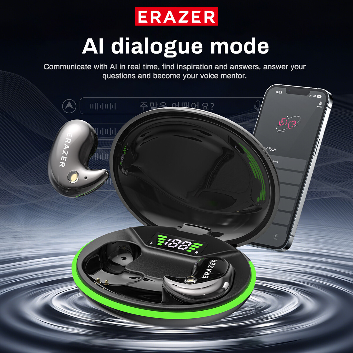 Wireless Bluetooth Earbuds In-ear Hidden Sport Headset Led Display_voghion.com