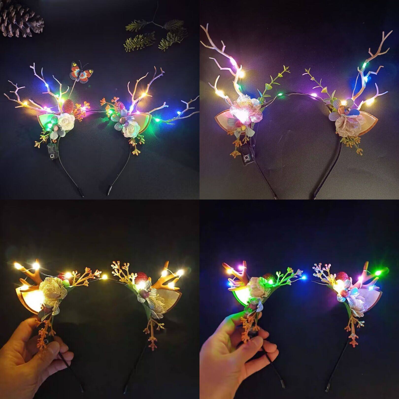 Băng đô halloween giáng sinh kẹp tóc phát sáng nai sừng tấm để tiệc tùng