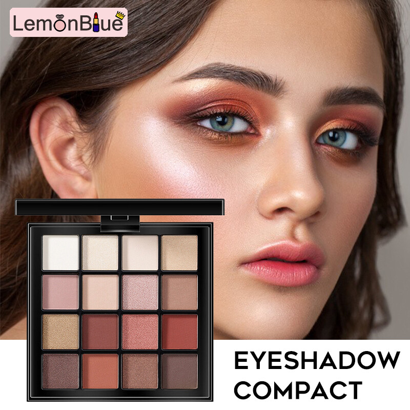 Gambar LemonBlue 16 Color Eyeshadow Palette Glitter Eye Shadow Palette Long Lasting Makeup Tool 16 Color Eyeshadow Palette for Daily Use Glitter Eye Shadow Palette Long Lasting Makeup Tool