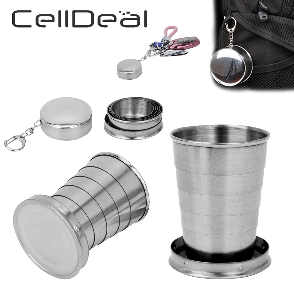 Gambar ?CW? PortableFoldable Cup 75ml 150ml 250ml OutdoorCollapsible Telescopic Cup Hiking Camping Water Coffee Mug