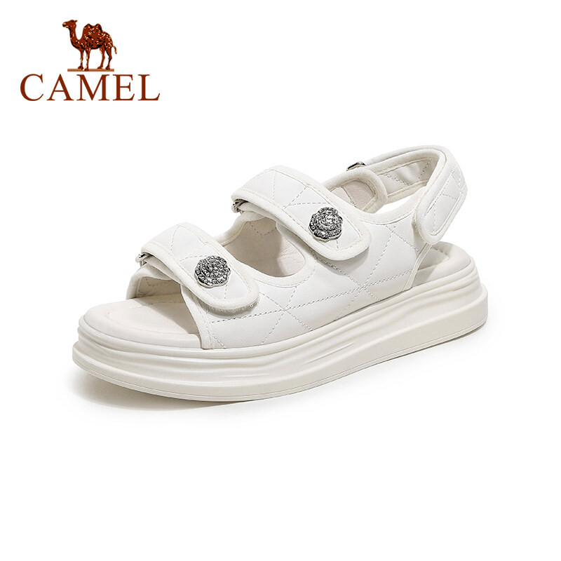 Cameljeans giày nữ mùa hè phong cách mới hương thơm nhỏ với velcro xăng đan đế dày thường ngày cho nữ