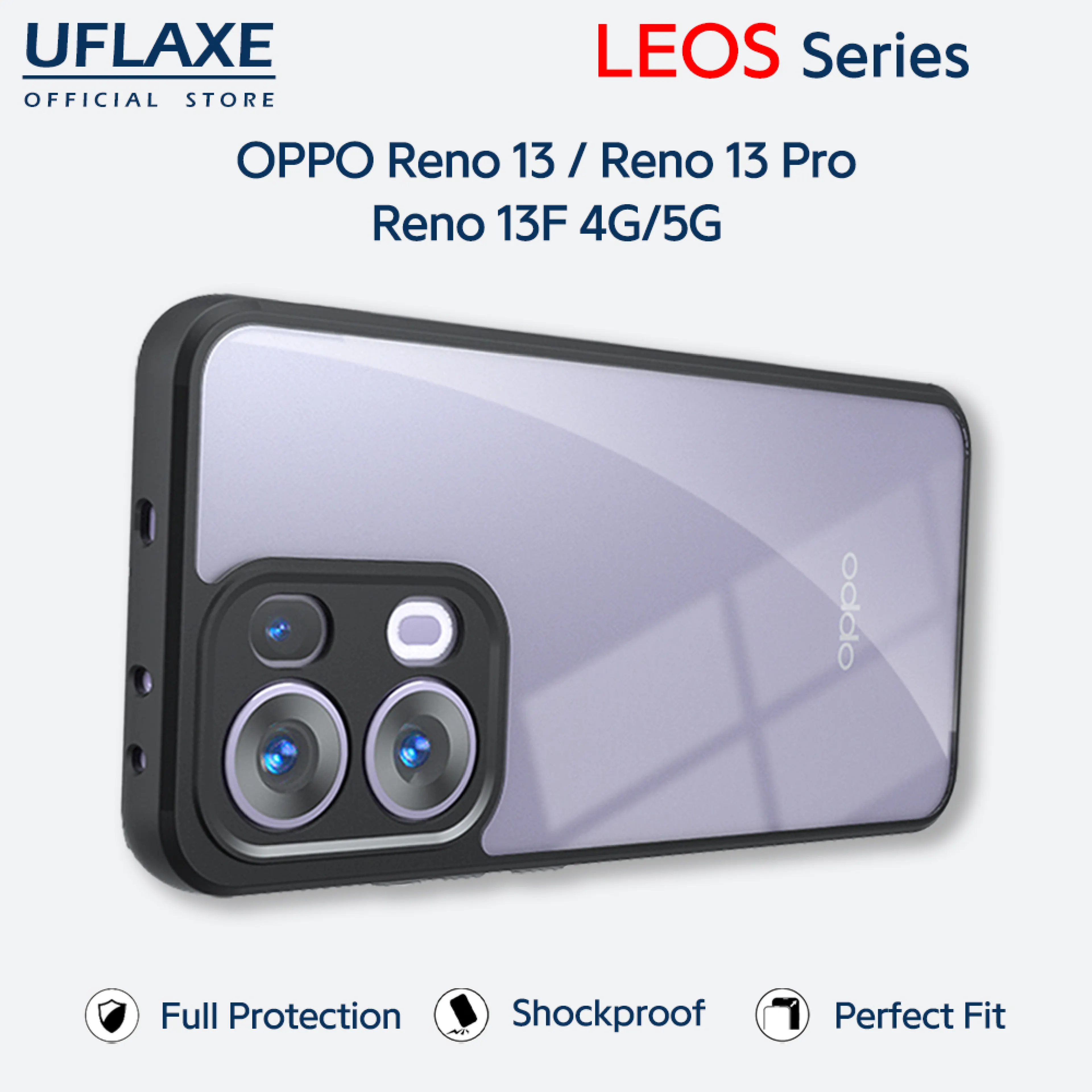 UFLAXE LEOS - For OPPO Reno 13 / Reno 13 Pro / Reno 13F 5G Case - Matte Clear Shockproof Hard Case | Anti-Yellowing Anti-Fingerprint Durable Phone Case
