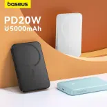 Baseus 20W sạc dự phòng MacSafe sạc nhanh 5000MAh Không Dây Di Động Bộ Sạc Điện Mini Cho iPhone 12 13 14 15 Pro Max Samsung