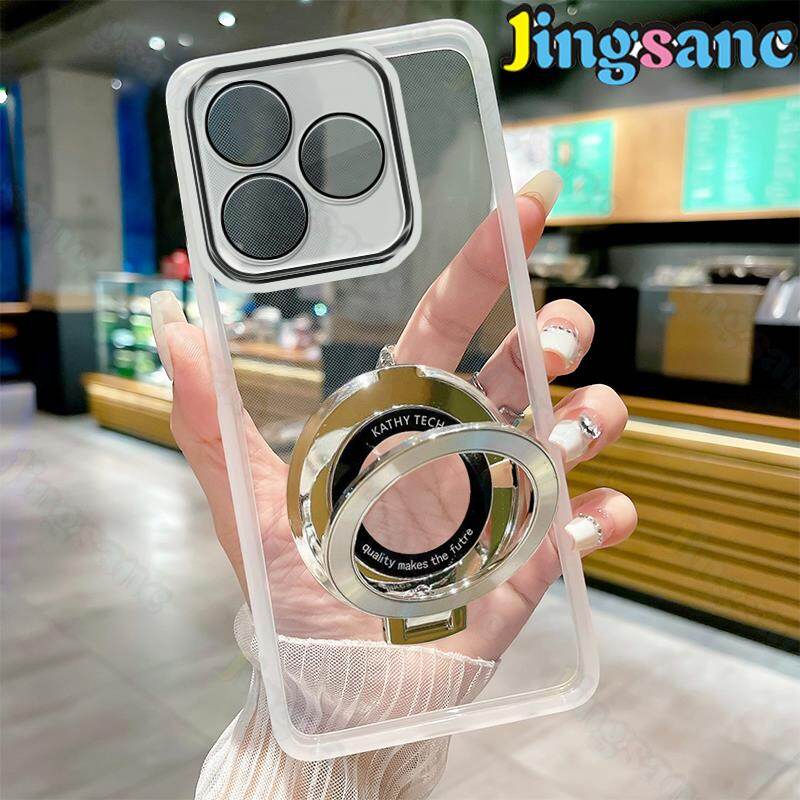 Jingsanc Ốp mờ cho Realme C63/Realme C65S vỏ điện thoại giá đỡ hình tròn vỏ bảo vệ ống kính máy ảnh