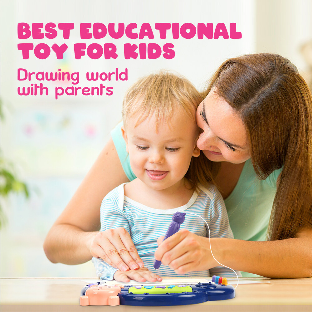 đá dễ thương kích thước 31 26cm trẻ em học tập giáo dục bảng vẽ từ tính đồ chơi với âm nhạc lớn viết tranh vẽ doodle ban viết phác thảo pad cho cô gái touch pad quà tặng cho bé trai trẻ nhỏ 1