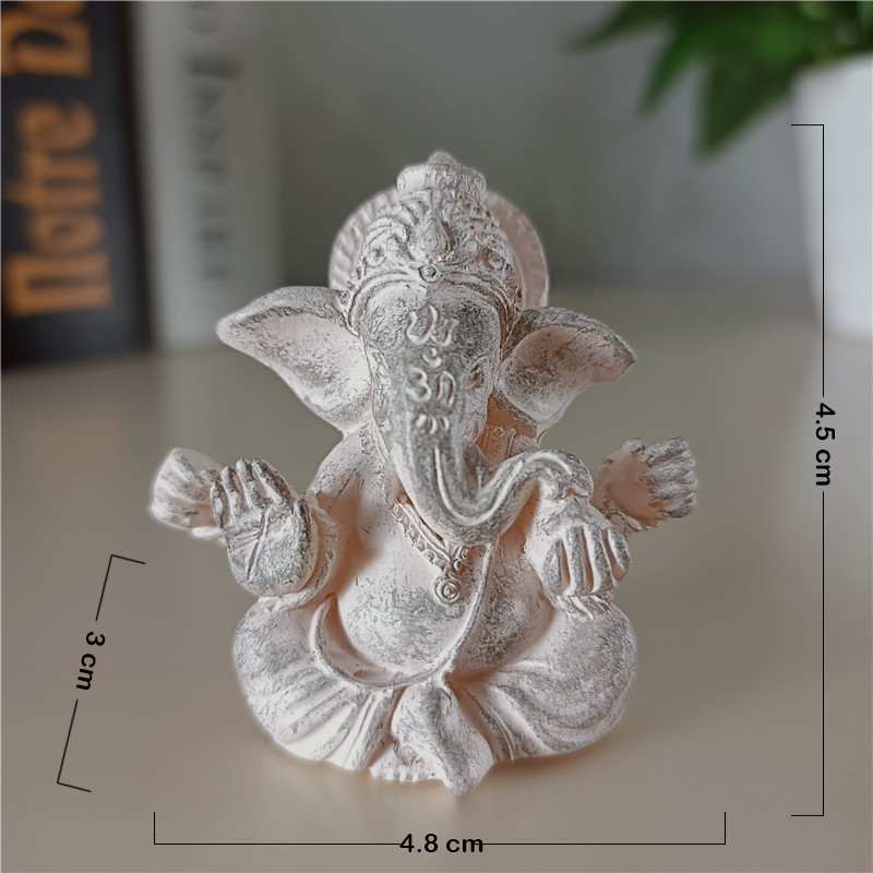 Golden Lord Ganesha Statue Buddha Figurines Sculptures Feng Shui Home Decoration Ornaments