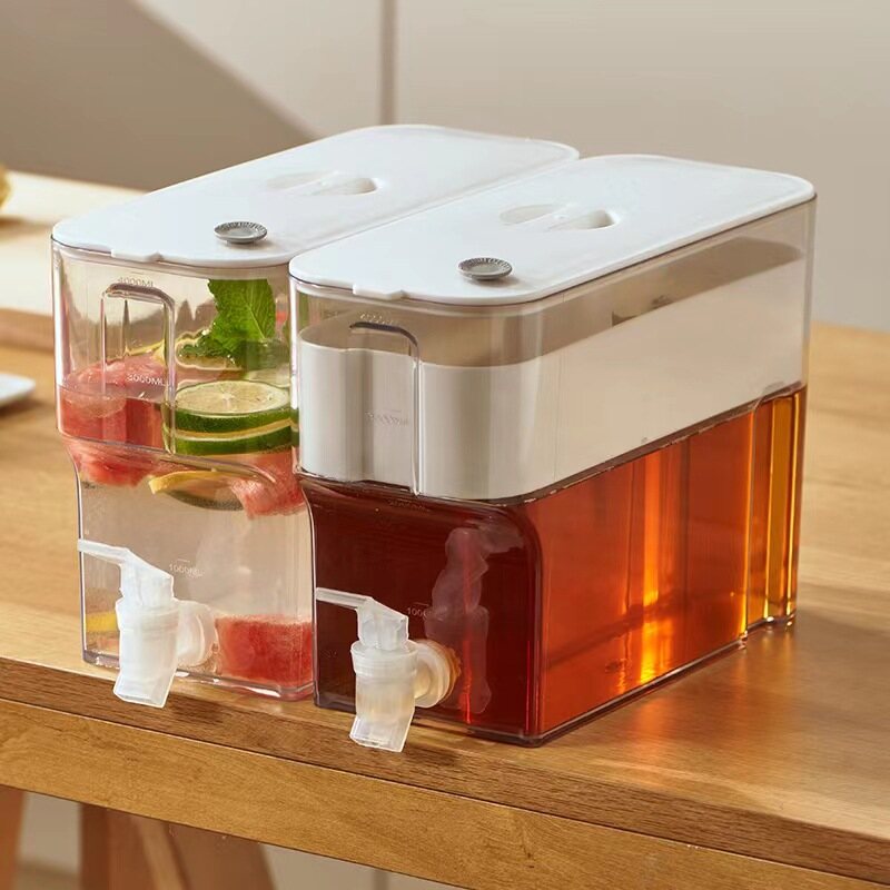 Gambar ?? Ready Stock?? Cold Kettle with Faucet Put Refrigerator Fruit Teapot Summer Household Kettle Cold Bucket