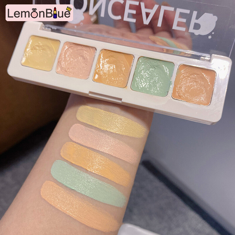 Gambar 5 Colors Concealer Cream Moisturizing Full Cover Foundation Natural Primer Moisturizing Full Cover Foundation Natural Primer Makeup Cosmetic 5 Colors for Spots Dark Circles Concealer Cream
