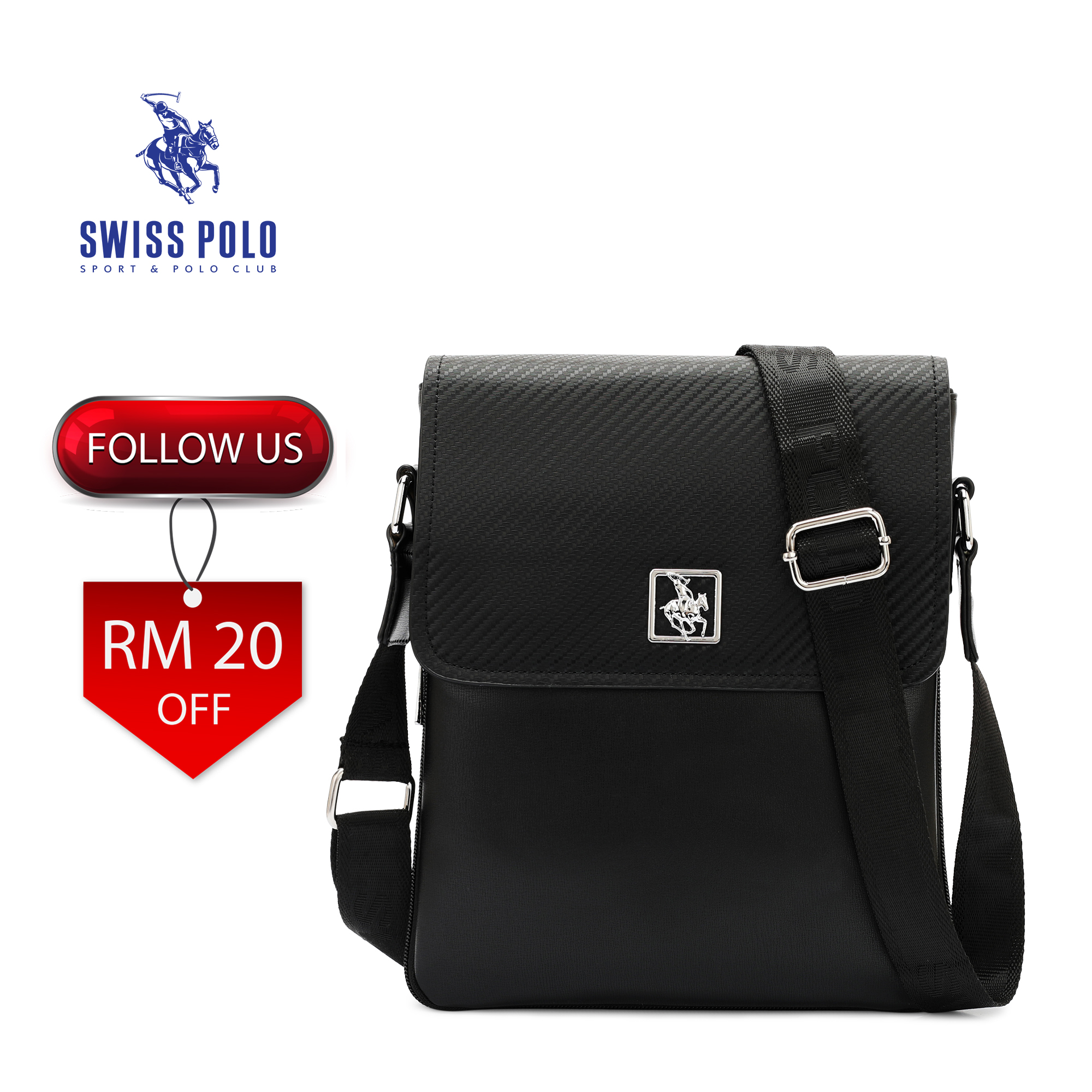 crossbody swiss polo faux leather sling bag