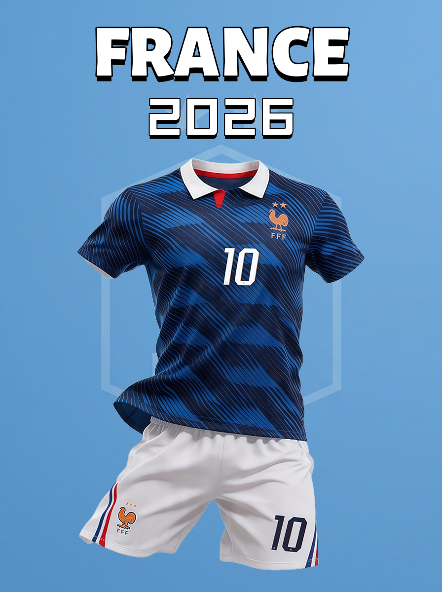 2026 World Cup France National Team Home Soccer Jersey Set – Football Jersey & S