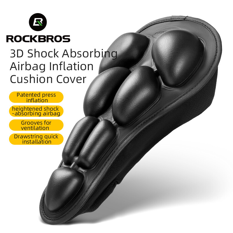 Rockbros bọc yên xe đạp bọc yên xe đạp leo núi thoải mái dày dặn ngoài trời 3d đệm đạp xe bơm hơi giảm sốc