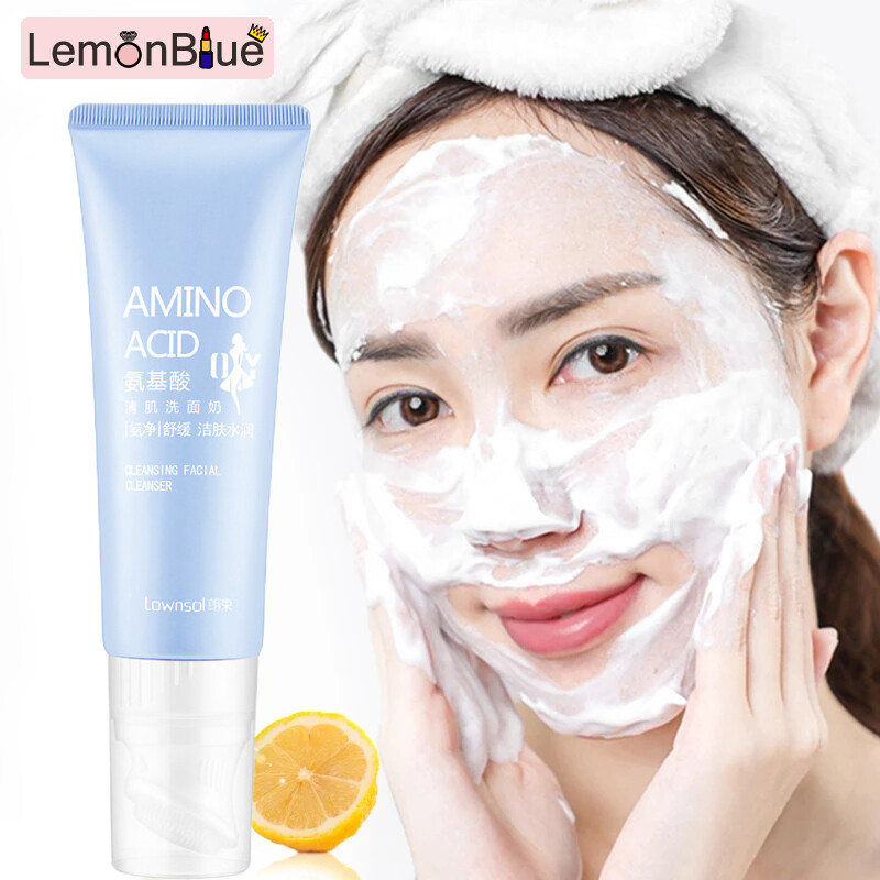Gambar LemonBlue Amino Acid Facial Cleanser Moisturizing Brightening Hydrating Face Cleanser Oil Hydrating Oil Control Shrink Pores Cleanser Cream Moisturizing Brightening Amino Acid Facial Cleanser Face Cleanser