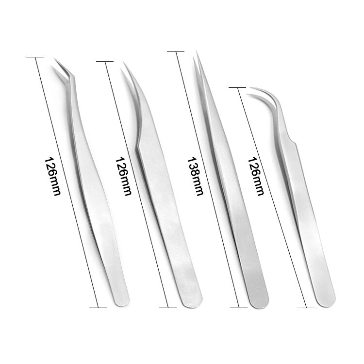 Gambar High Quality Eyelash Extension Tweezers Stainless Steel Lashes Applicator Volume Lash Clamp Isolation Eyelash Tools