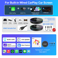 CarlinKit CarPlay HDMI Input Receiver for Car with OEM Wired CarPlay Support 2K 30fps Display HQ Sound Wireless Apple CarPlay Adapter Wireless Android Auto Activater for Gaming Youtube Netfliex Streaming