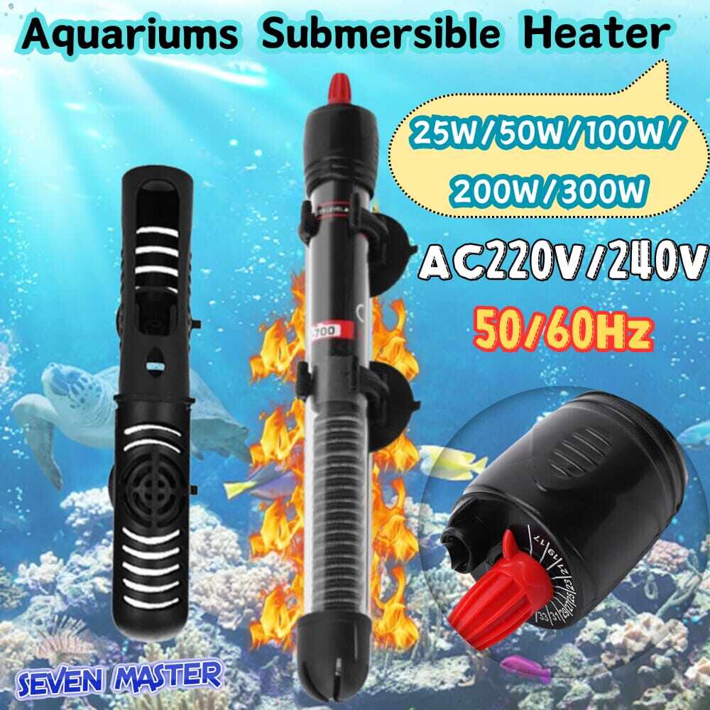 Seven Bộ Điều Nhiệt Master 25/50/100/200/300W Máy Sưởi Hồ Cá Bể Cá Glass Thanh Sưởi Cho Bể Cá Tự Động Nhiệt Độ Không Đổi