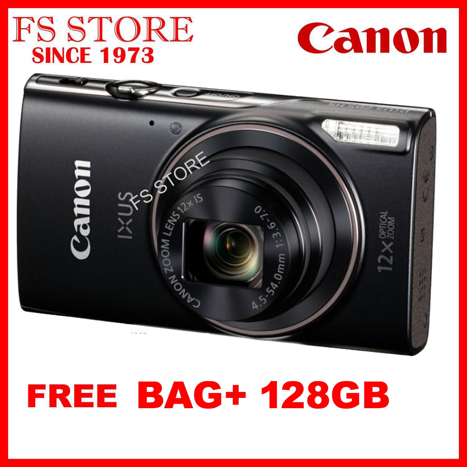 READY STOCK CANON ORIGINAL IXUS 285HS A 285 HS A WIFI/ BLUETOOTH DIRECT TO SMARTPHONE COMPACT CAMERA FREE 128GB & CASE
