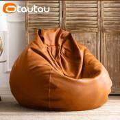 OTAUTAU Faux Leather Outdoor Bean Bag Cover - No Filler