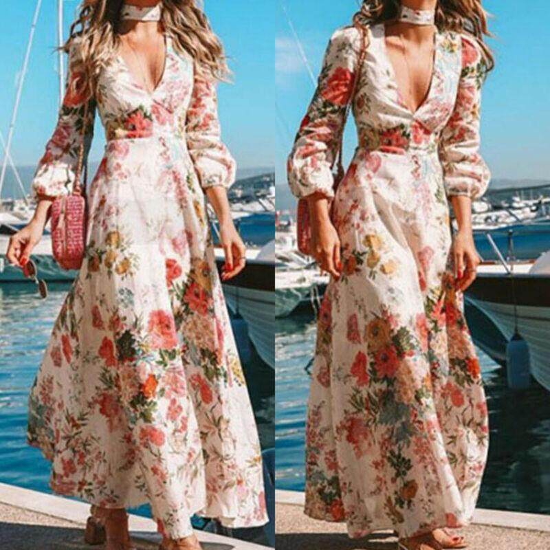 boho floral maxi dress