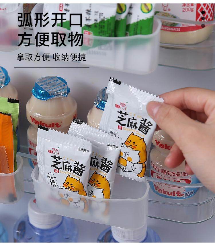 Gambar 2pcs Fridge Mini Holder Hanging Wide 9.5cm Save Space Spice Seasoning Edge Clip Cap Holder Home Kitchen Stationery Plastic PP Creative Sauce