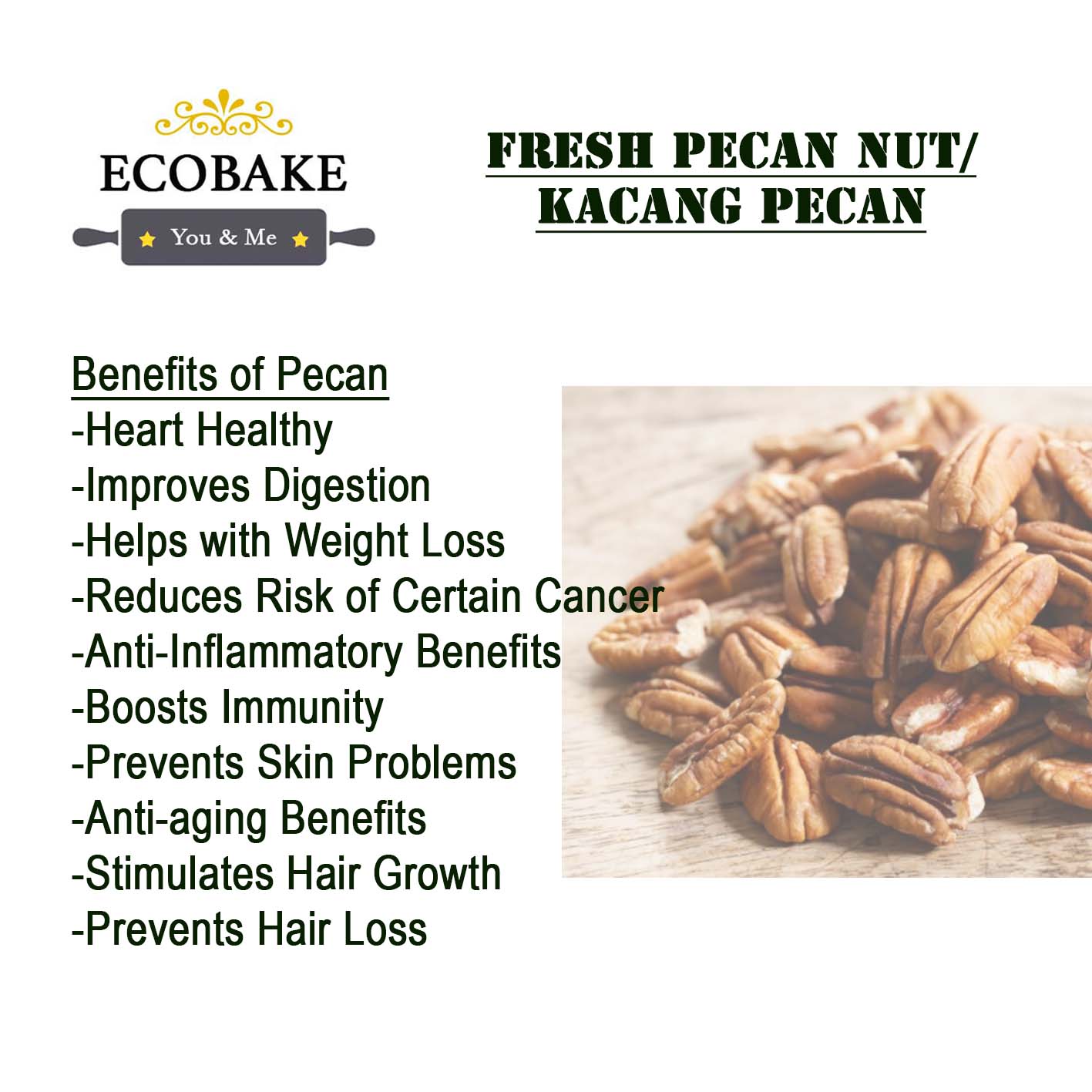 500g Raw Pecan Nut Kacang Pecan Lazada