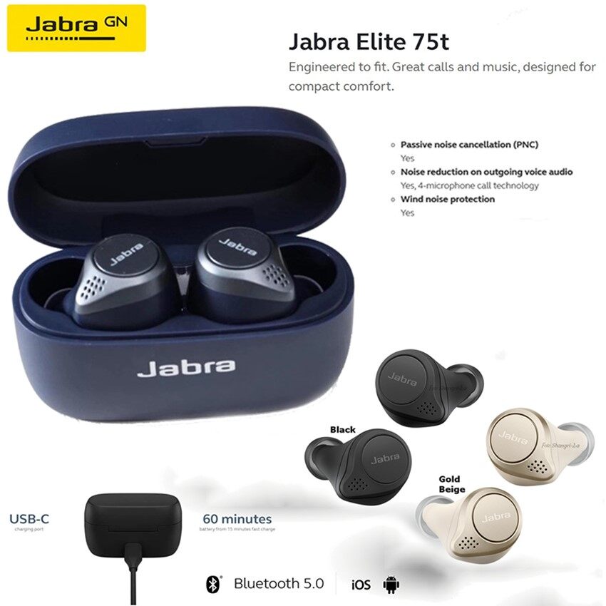 Jabra Elite 75t Được thiết kế để phù hợp. cuộc gọi tuyệt vời và âm