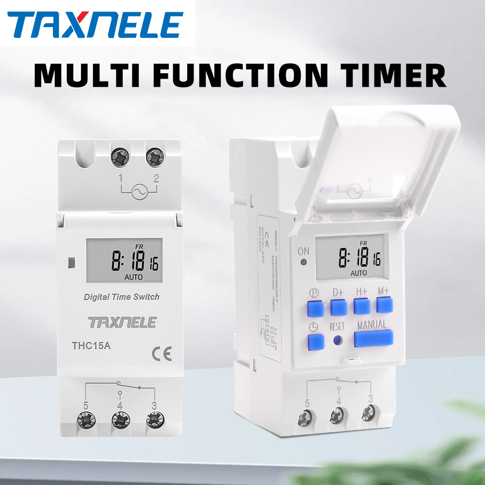 Din Rail Timer Switch THC15A Electronic Weekly 7 Days Programmable AC 220V 230V 12V 24V 48V 16A Digital TIME Relay Control