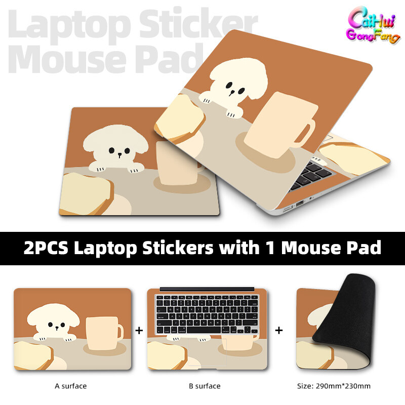 Miếng dán laptop da với chuột Pad DIY mèo chó chim cánh cụt Thỏ Bìa 2pcs