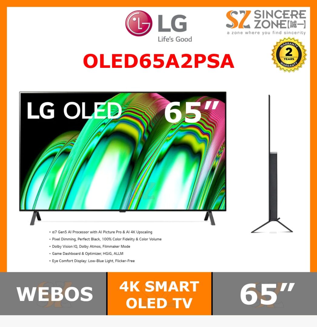 LG OLED65A2PSA 65 Inch A2 Series 4K Smart SELF-LIT OLED TV with AI ThinQ® (2022)