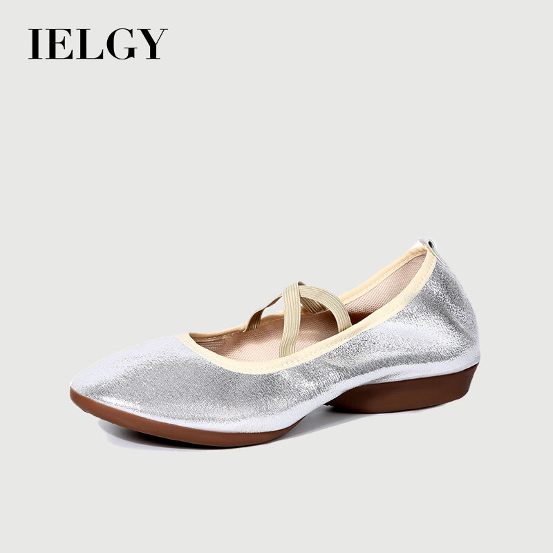 IELGY dance shoes flat heel soft sole leather training shoes loafers - ยี่ห้อ IELGY ราคา 474 บาท*ส่งฟรี