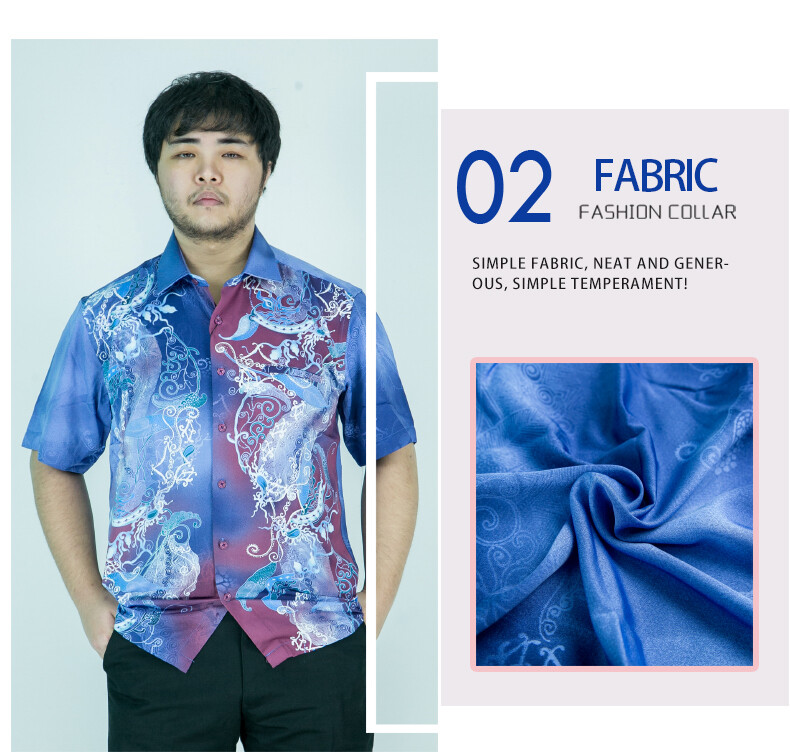 CY CY1005SS KEMEJA BATIK LELAKI MALAYSIA VINTAGE SATIN BATIK