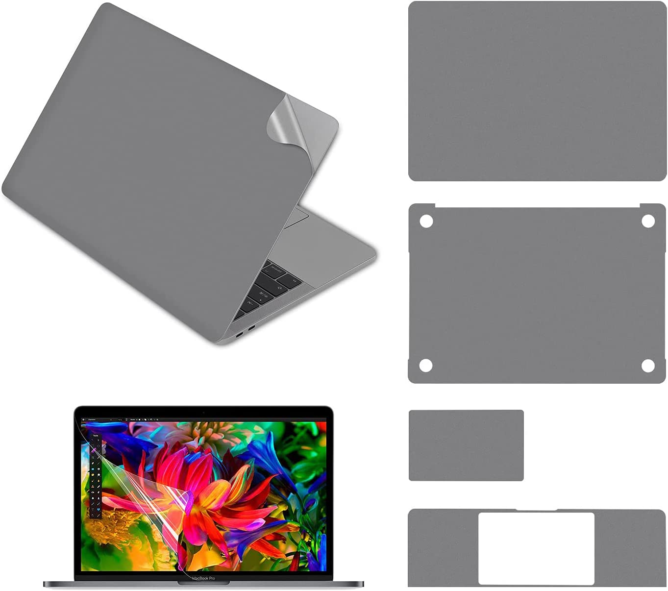 MD 5-in-1 Notebook Computer Full Body Protective Skin Decals Stickers with M acBook Air 13” with (A1932 2018 Release) - ยี่ห้อ MD ราคา 448 บาท*ส่งฟรี